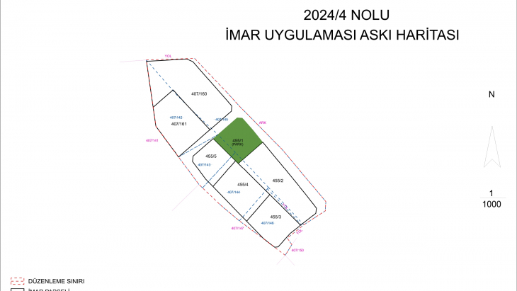 Pınarhisar İlçesi, Dere Mahallesi 2024/4 Nolu İmar Uygulaması